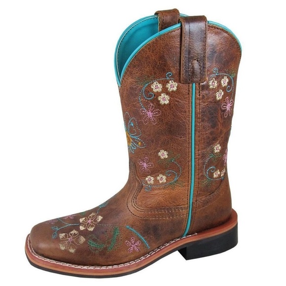 Smoky Mountain Boots Other - Smoky Mountain Western Boots Girls Floralie Pull On Brown 3841Y, size 5.5 youth